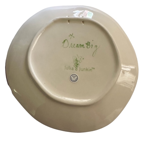 Julia Junkin Studio Dream Big Pottery Decor Display Plate Signed 8” - Picture 3 of 5
